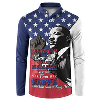 Happy MLK Day Button Sweatshirt Everybody Can Be Great Because Everybody Can Serve - Wonder Print Shop