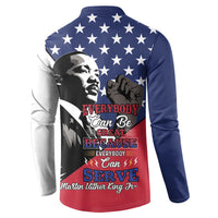 Happy MLK Day Button Sweatshirt Everybody Can Be Great Because Everybody Can Serve - Wonder Print Shop
