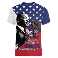 Happy MLK Day Women V-Neck T-Shirt Everybody Can Be Great Because Everybody Can Serve - Wonder Print Shop