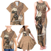 South Africa Zulu People Family Matching Tank Maxi Dress and Hawaiian Shirt Zulu Warrior - Wonder Print Shop