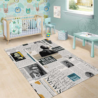 Civil Rights Leaders Area Rug Newspaper Print Style - Wonder Print Shop
