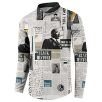 Civil Rights Leaders Button Sweatshirt Newspaper Print Style - Wonder Print Shop