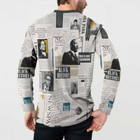 Civil Rights Leaders Button Sweatshirt Newspaper Print Style - Wonder Print Shop