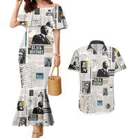 Civil Rights Leaders Couples Matching Mermaid Dress and Hawaiian Shirt Newspaper Print Style - Wonder Print Shop