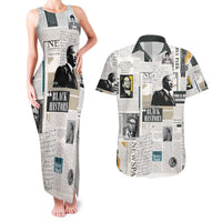 Civil Rights Leaders Couples Matching Tank Maxi Dress and Hawaiian Shirt Newspaper Print Style - Wonder Print Shop