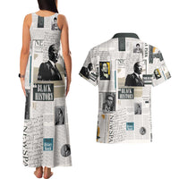 Civil Rights Leaders Couples Matching Tank Maxi Dress and Hawaiian Shirt Newspaper Print Style - Wonder Print Shop