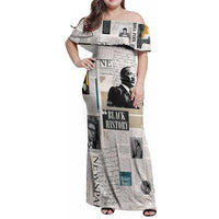 Civil Rights Leaders Family Matching Off Shoulder Maxi Dress and Hawaiian Shirt Newspaper Print Style - Wonder Print Shop