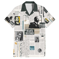 Civil Rights Leaders Family Matching Off Shoulder Short Dress and Hawaiian Shirt Newspaper Print Style - Wonder Print Shop