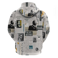 Civil Rights Leaders Hoodie Newspaper Print Style - Wonder Print Shop