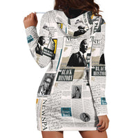 Civil Rights Leaders Hoodie Dress Newspaper Print Style - Wonder Print Shop