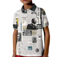 Civil Rights Leaders Kid Polo Shirt Newspaper Print Style - Wonder Print Shop