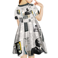 Civil Rights Leaders Kid Short Sleeve Dress Newspaper Print Style - Wonder Print Shop