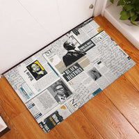 Civil Rights Leaders Rubber Doormat Newspaper Print Style - Wonder Print Shop
