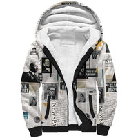 Civil Rights Leaders Sherpa Hoodie Newspaper Print Style - Wonder Print Shop
