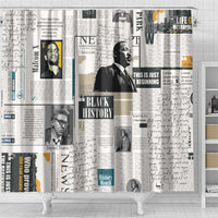Civil Rights Leaders Shower Curtain Newspaper Print Style