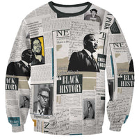 Civil Rights Leaders Sweatshirt Newspaper Print Style - Wonder Print Shop
