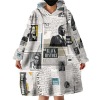 Civil Rights Leaders Wearable Blanket Hoodie Newspaper Print Style - Wonder Print Shop
