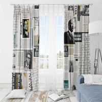 Civil Rights Leaders Window Curtain Newspaper Print Style - Wonder Print Shop
