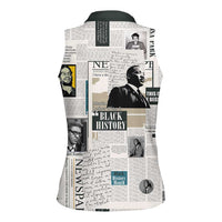 Civil Rights Leaders Women Sleeveless Polo Shirt Newspaper Print Style - Wonder Print Shop