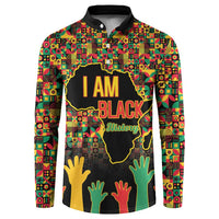 Black History Month Button Sweatshirt I Am Black History - Wonder Print Shop