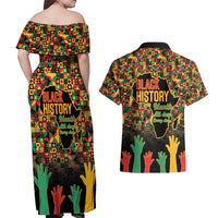 Black History Month Couples Matching Off Shoulder Maxi Dress and Hawaiian Shirt I Am Black History - Wonder Print Shop