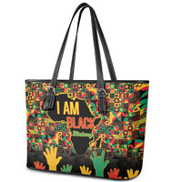 Black History Month Leather Tote Bag I Am Black History - Wonder Print Shop