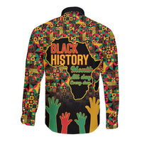 Black History Month Long Sleeve Button Shirt I Am Black History - Wonder Print Shop