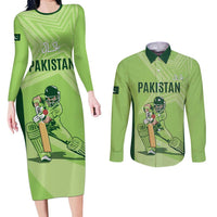 Custom Pakistan Cricket Couples Matching Long Sleeve Bodycon Dress and Long Sleeve Button Shirt Go Shaheens LT15