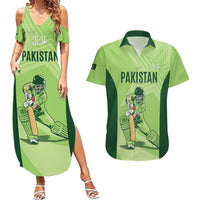 Custom Pakistan Cricket Couples Matching Summer Maxi Dress and Hawaiian Shirt Go Shaheens LT15