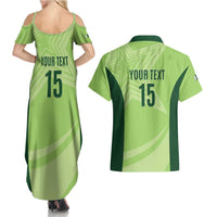 Custom Pakistan Cricket Couples Matching Summer Maxi Dress and Hawaiian Shirt Go Shaheens LT15