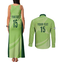 Custom Pakistan Cricket Couples Matching Tank Maxi Dress and Long Sleeve Button Shirt Go Shaheens LT15