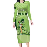 Custom Pakistan Cricket Family Matching Long Sleeve Bodycon Dress and Hawaiian Shirt Go Shaheens LT15
