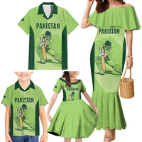 Custom Pakistan Cricket Family Matching Mermaid Dress and Hawaiian Shirt Go Shaheens LT15