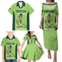 Custom Pakistan Cricket Family Matching Puletasi and Hawaiian Shirt Go Shaheens LT15
