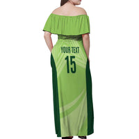 Custom Pakistan Cricket Off Shoulder Maxi Dress Go Shaheens LT15