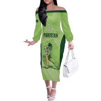 Custom Pakistan Cricket Off The Shoulder Long Sleeve Dress Go Shaheens LT15