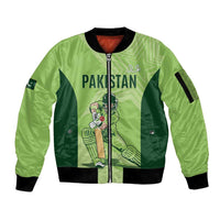 Custom Pakistan Cricket Sleeve Zip Bomber Jacket Go Shaheens LT15