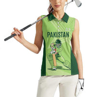 Custom Pakistan Cricket Women Sleeveless Polo Shirt Go Shaheens LT15