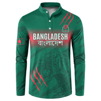 Custom Bangladesh Cricket Button Sweatshirt Go Tigers