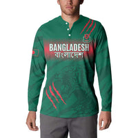 Custom Bangladesh Cricket Button Sweatshirt Go Tigers