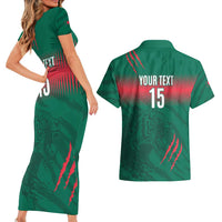 Custom Bangladesh Cricket Couples Matching Short Sleeve Bodycon Dress and Hawaiian Shirt Go Tigers