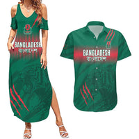 Custom Bangladesh Cricket Couples Matching Summer Maxi Dress and Hawaiian Shirt Go Tigers