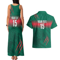 Custom Bangladesh Cricket Couples Matching Tank Maxi Dress and Hawaiian Shirt Go Tigers