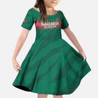 Custom Bangladesh Cricket Family Matching Long Sleeve Bodycon Dress and Hawaiian Shirt Go Tigers