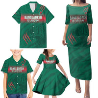 Custom Bangladesh Cricket Family Matching Puletasi and Hawaiian Shirt Go Tigers