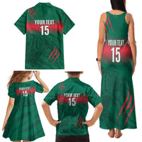 Custom Bangladesh Cricket Family Matching Tank Maxi Dress and Hawaiian Shirt Go Tigers