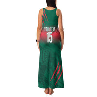 Custom Bangladesh Cricket Family Matching Tank Maxi Dress and Hawaiian Shirt Go Tigers