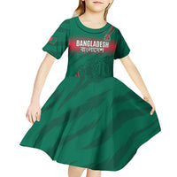 Custom Bangladesh Cricket Kid Short Sleeve Dress Go Tigers