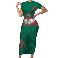 Custom Bangladesh Cricket Short Sleeve Bodycon Dress Go Tigers