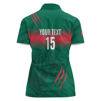 Custom Bangladesh Cricket Women Polo Shirt Go Tigers